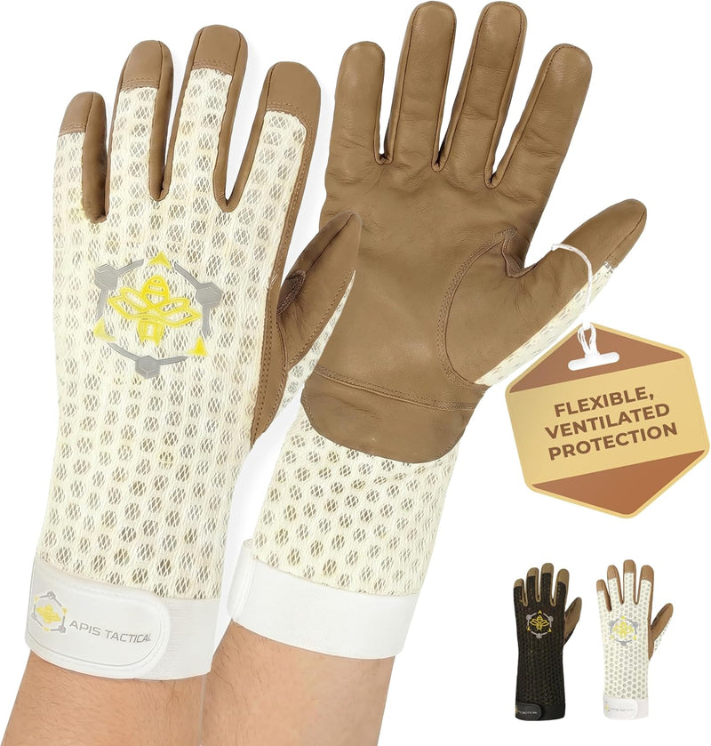 Heavy Duty Beekeeping Gloves,Extended Cuff, 5Mm Cowhide with Patented Ventilation, S Size