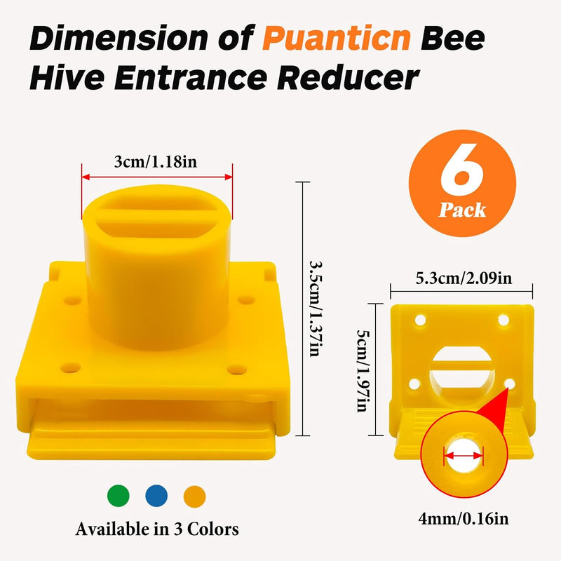 Ventilated Plastic Beehive Entrance Reducer & Mouse Guard (6 Piece)