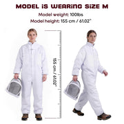 LONGADS Full Body Beekeeper Suit for Women with Gloves and Veil M