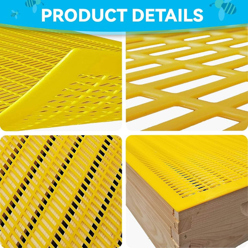 6 PCS 10Frame Plastic Queen Excluder, Beekeeping Queen Excluders for Beekeeping and Separating Queen Bees from Honey (Yellow)