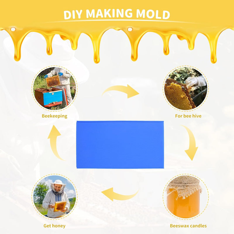 Flexible Silicone Beeswax Foundation Sheet Molds (2-Pack)