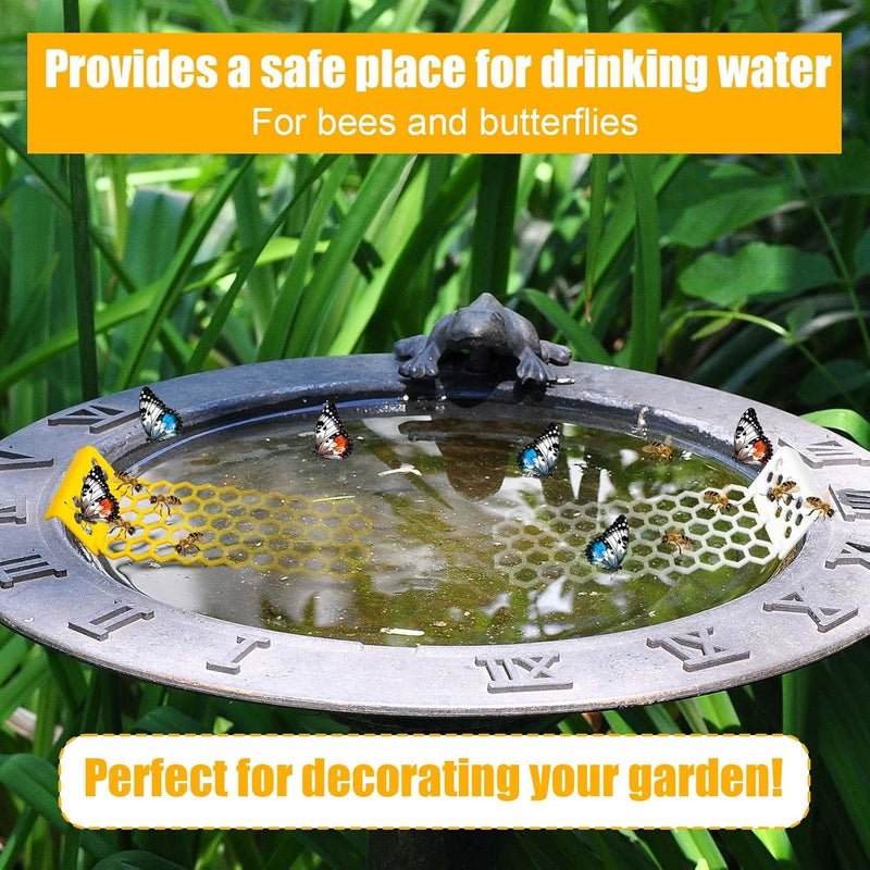 2Pcs Floating Bee Ladder, Plastic Floating Bee Island for Drinking Beehive Shaped Bee Watering Station Butterfly Bee Waterer for Beekeeping Feeding Equipment Bee Bath