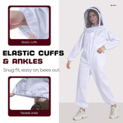 LONGADS Full Body Beekeeper Suit for Women with Gloves and Veil M