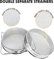 Stainless Steel Double Sieve Honey Strainer