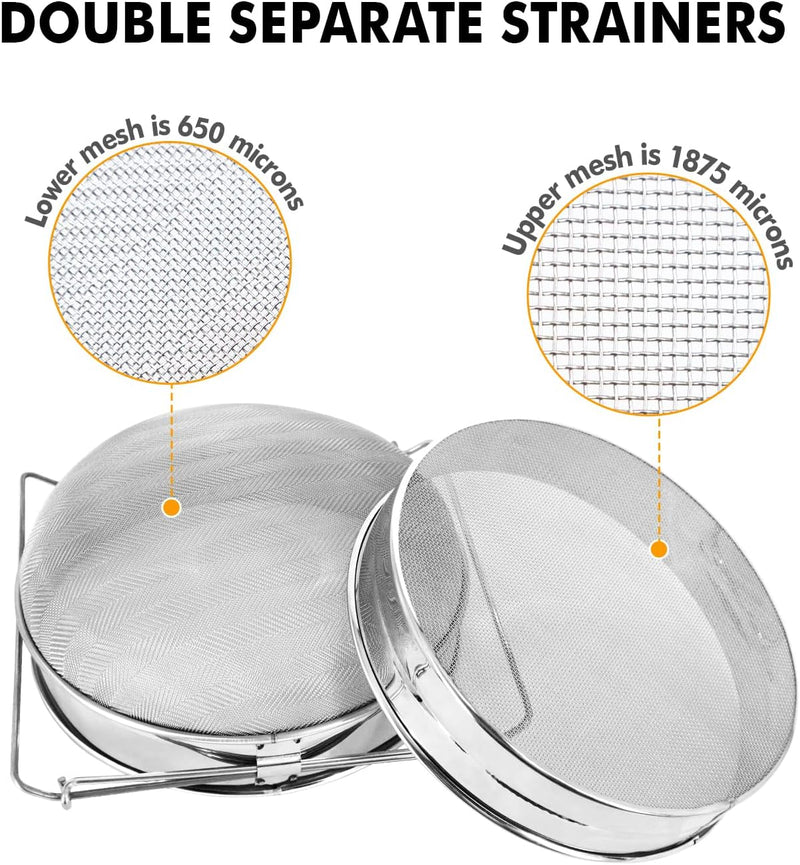 Stainless Steel Double Sieve Honey Strainer