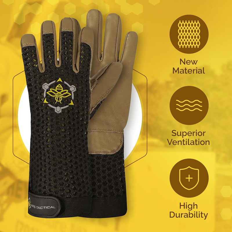 Heavy Duty Beekeeping Gloves,Extended Cuff, 5Mm Cowhide with Patented Ventilation, 2XL Size