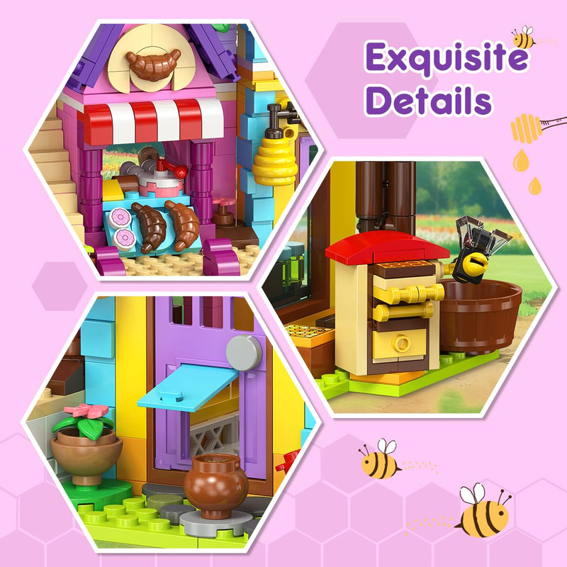 Honey Workshop & Apiary Building Block Kit with LED Lights (1084 Pcs)