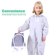 LONGADS Full Body Beekeeper Suit for Kid with Gloves and Veil M