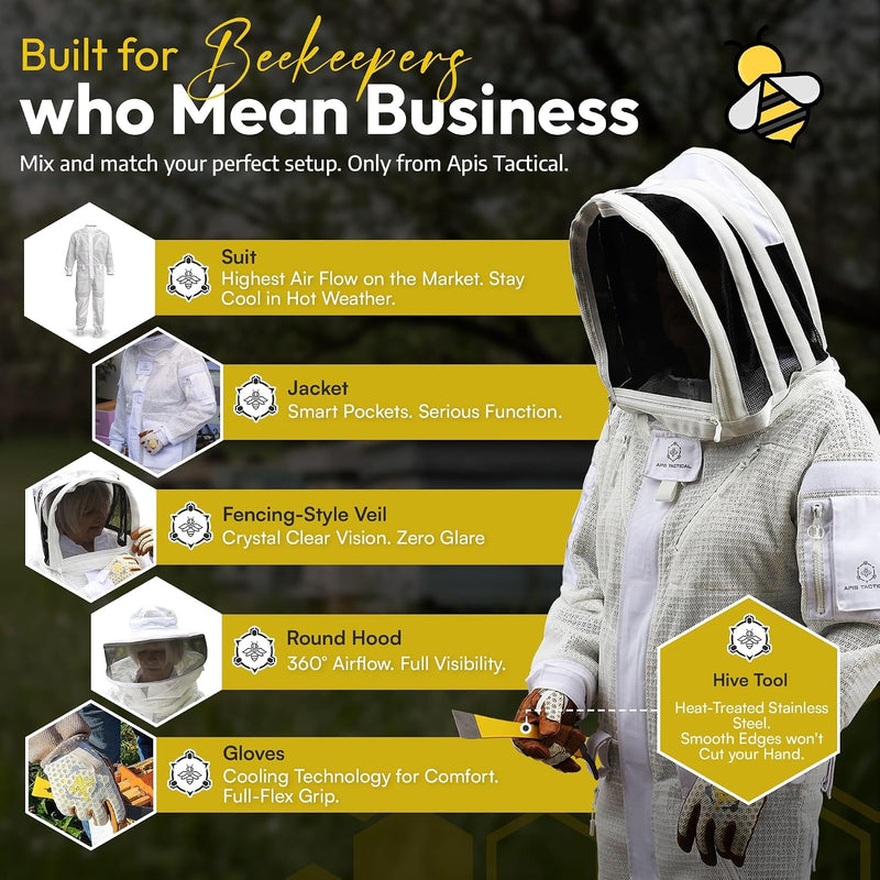 Heavy Duty Beekeeping Gloves,Extended Cuff, 5Mm Cowhide with Patented Ventilation, 2XL Size