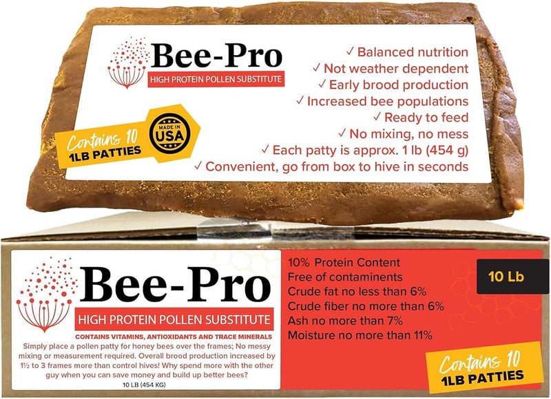 Bee-Pro Patties, High Protein Honey Bee Nutrition, 10 Lbs