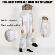 LONGADS 3-Layer Ultra Ventilated Full Body Beekeeper Suit for Men & Women with Gloves and Veil 2XL