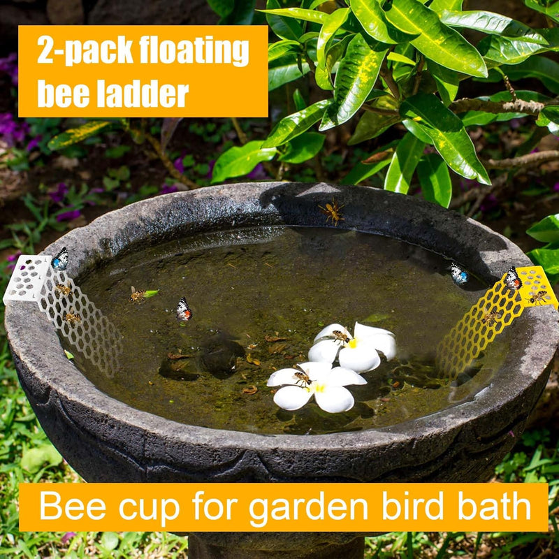 2Pcs Floating Bee Ladder, Plastic Floating Bee Island for Drinking Beehive Shaped Bee Watering Station Butterfly Bee Waterer for Beekeeping Feeding Equipment Bee Bath
