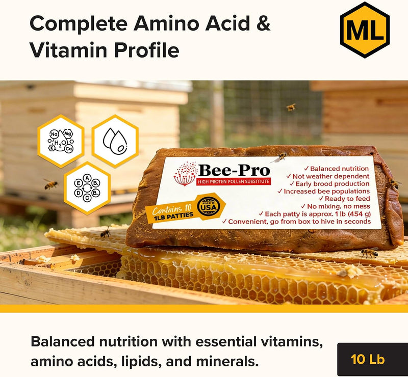 Bee-Pro Patties, High Protein Honey Bee Nutrition, 10 Lbs
