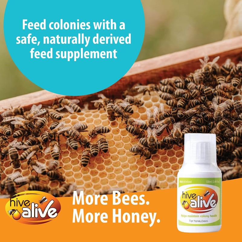 Hive Alive Liquid Bee Feed Concentrate, Fall & Spring, 100Ml (10 Hives)