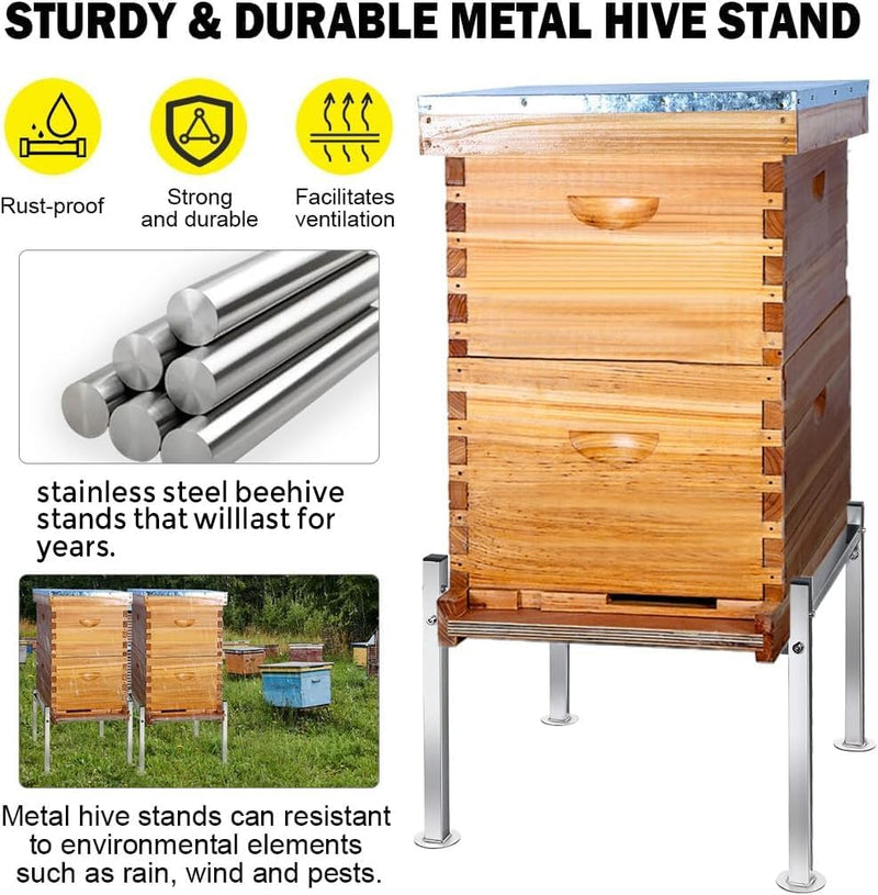 Heavy-Duty Metal Hive Stand with round Base (Fits 8 & 10 Frame Hive)