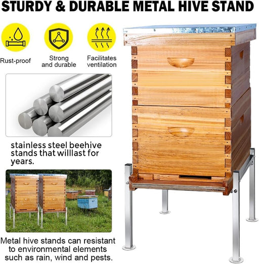Heavy-Duty Metal Hive Stand with round Base (Fits 8 & 10 Frame Hive)
