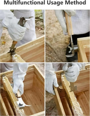 Multipurpose Steel Beekeeping Tool with Wooden Handle
