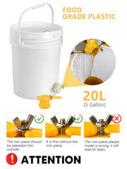 10 PCS Honey Harvesting Beekeeping Tool Kit, 5 Gallon Bucket with Gate
