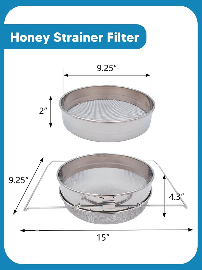 10 PCS Honey Harvesting Beekeeping Tool Kit, 5 Gallon Bucket with Gate