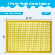 6 PCS 10Frame Plastic Queen Excluder, Beekeeping Queen Excluders for Beekeeping and Separating Queen Bees from Honey (Yellow)