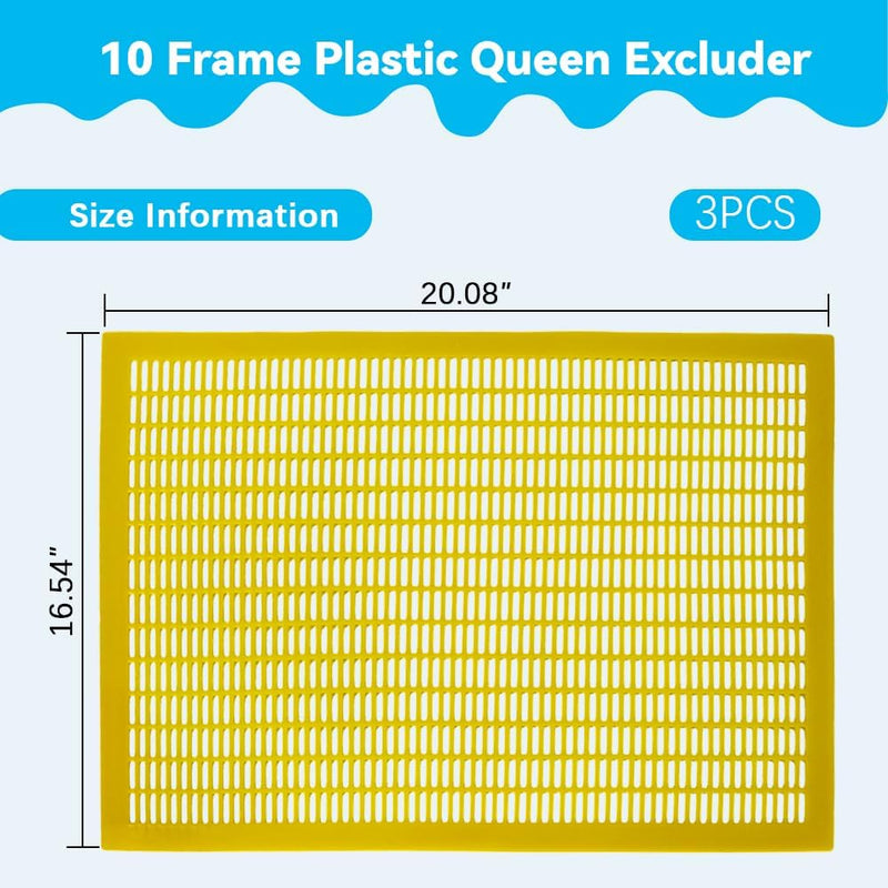 6 PCS 10Frame Plastic Queen Excluder, Beekeeping Queen Excluders for Beekeeping and Separating Queen Bees from Honey (Yellow)