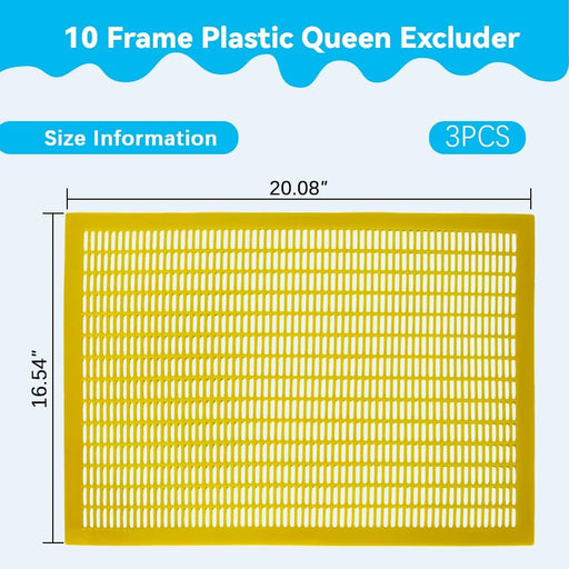 6 PCS 10Frame Plastic Queen Excluder, Beekeeping Queen Excluders for Beekeeping and Separating Queen Bees from Honey (Yellow)