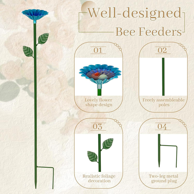 4 Pack Bee Watering Station, Bee Bath for Garden Outdoor Yard Decor