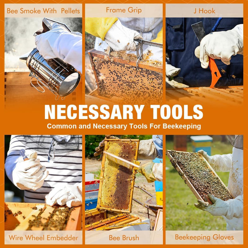 10-Frame Beehive Starter Kit, Includes Beekeeping Supplies Tool Kit and Protective Gear