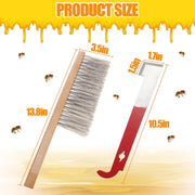 Stainless Steel J Hook Hive Tool and Premium Bee Brush