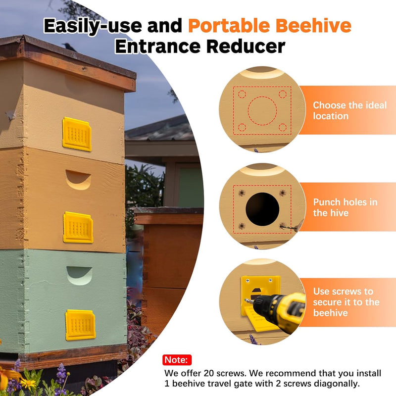 Ventilated Plastic Beehive Entrance Reducer & Mouse Guard (6 Piece)