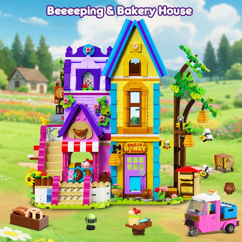 Honey Workshop & Apiary Building Block Kit with LED Lights (1084 Pcs)