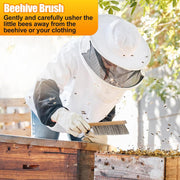 Stainless Steel J Hook Hive Tool and Premium Bee Brush