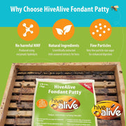 Hive Alive Bee Food Fondant, Winter, Spring & Fall Feed, 2.2 Lb X 1-Pack