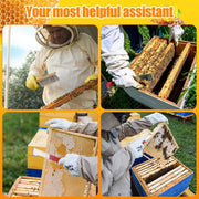 Stainless Steel J Hook Hive Tool and Premium Bee Brush