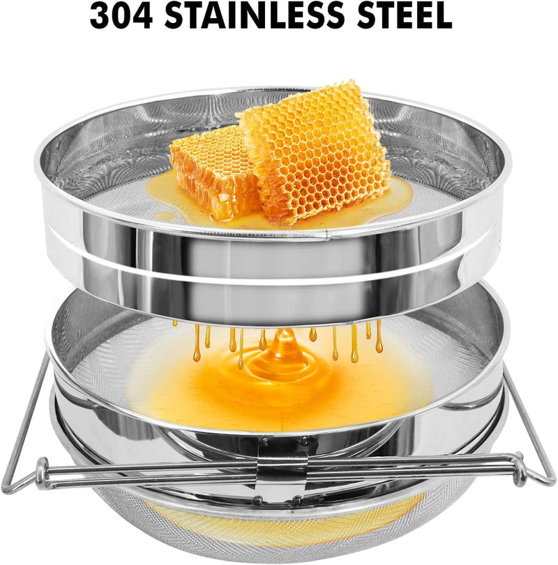 Stainless Steel Double Sieve Honey Strainer