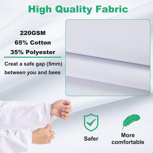 LONGADS Full Body Beekeeper Suit for Men with Gloves and Veil 3XL