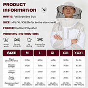 LONGADS 3-Layer Ultra Ventilated Full Body Beekeeper Suit for Men & Women with Gloves and Veil 2XL