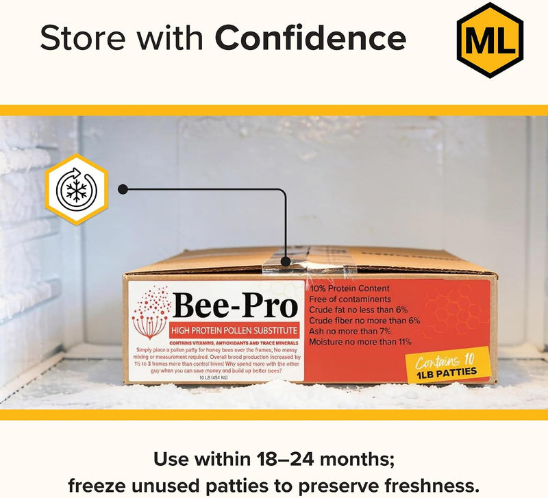 Bee-Pro Patties, High Protein Honey Bee Nutrition, 10 Lbs