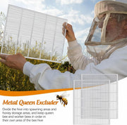 Heavy-Duty Metal Queen Excluder for 10-Frame (White, 6 Pieces)