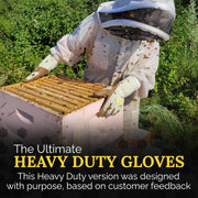 Heavy Duty Beekeeping Gloves,Extended Cuff, 5Mm Cowhide with Patented Ventilation, M Size