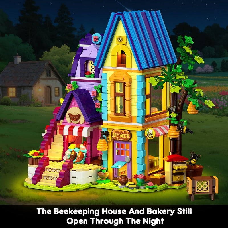 Honey Workshop & Apiary Building Block Kit with LED Lights (1084 Pcs)