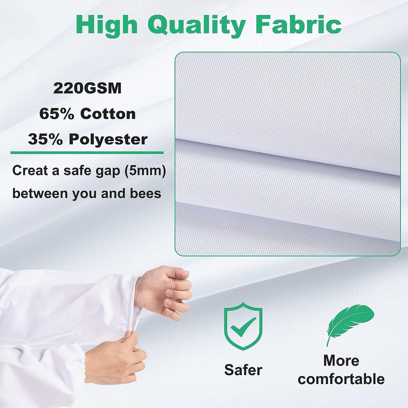LONGADS Full Body Beekeeper Suit for Kid with Gloves and Veil L