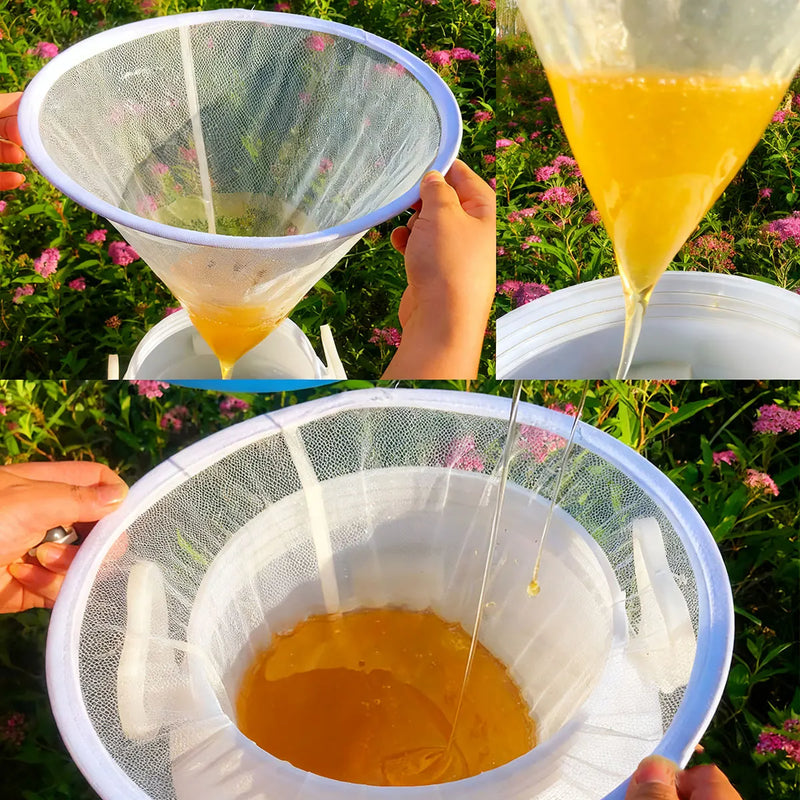 Honey Strainer Filter, Stainless Steel and Fiber Mesh