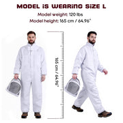 LONGADS Full Body Beekeeper Suit for Men with Gloves and Veil L
