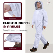 LONGADS Full Body Beekeeper Suit for Men with Gloves and Veil XL