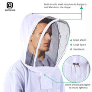 LONGADS Full Body Beekeeper Suit for Men with Gloves and Veil 3XL