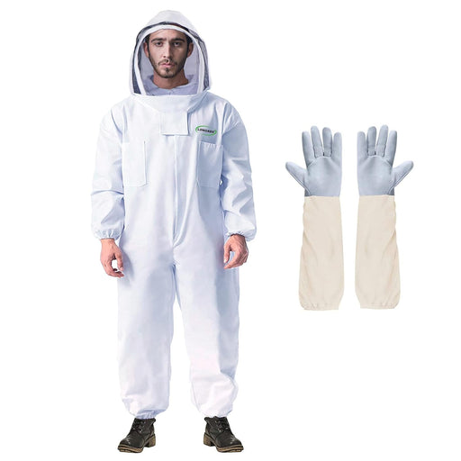 LONGADS Full Body Beekeeper Suit for Men with Gloves and Veil 3XL