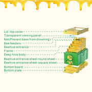 Queen Nuc Box Bee Mating Nuc Hive Bee House Mini Bee Hives Box Queen Rearing Box for Beekeeping (Green)