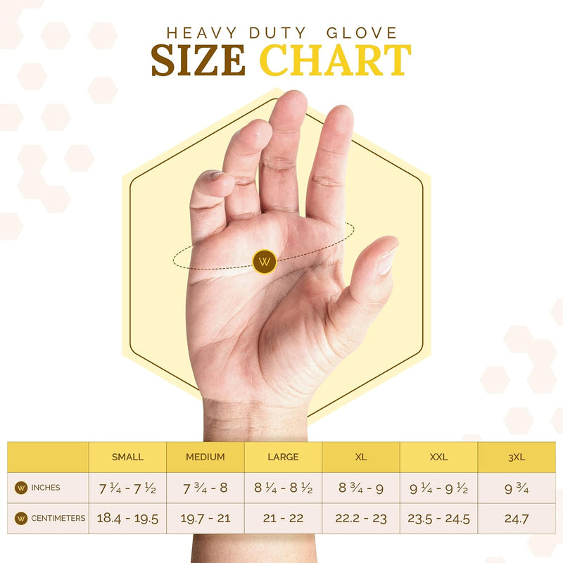 Heavy Duty Beekeeping Gloves,Extended Cuff, 5Mm Cowhide with Patented Ventilation, S Size
