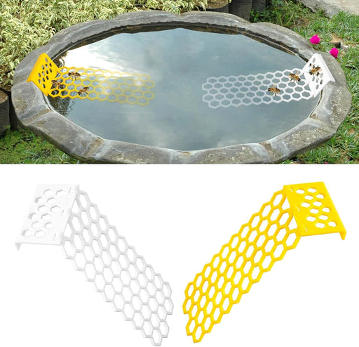 2Pcs Floating Bee Ladder, Plastic Floating Bee Island for Drinking Beehive Shaped Bee Watering Station Butterfly Bee Waterer for Beekeeping Feeding Equipment Bee Bath